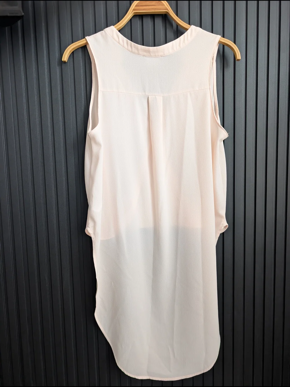 ASTR Blush Sleeveless High-Low Draped Wrap Blouse Size S